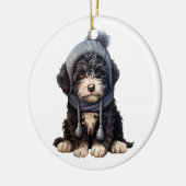 Gepersonaliseerde Portugese waterhond Keramisch Ornament (Links)