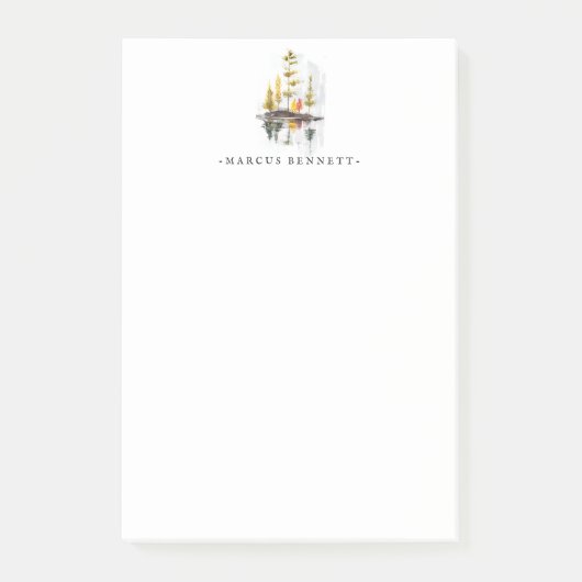 Gepersonaliseerde post haar | Rustieke herfstdenne Post-it® Notes (Voorkant)