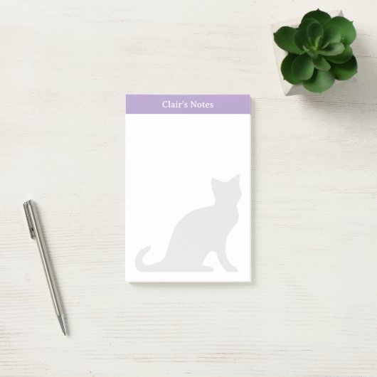 Gepersonaliseerde Post-it® notes met grijs katteno (Kantoor)