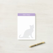 Gepersonaliseerde Post-it® notes met grijs katteno (Op bureau)