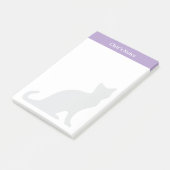 Gepersonaliseerde Post-it® notes met grijs katteno (Schuin)