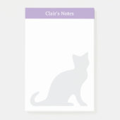 Gepersonaliseerde Post-it® notes met grijs katteno (Voorkant)