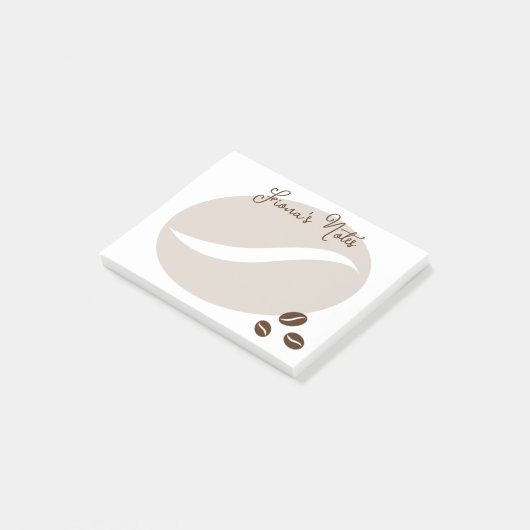 Gepersonaliseerde Post-it® notes met koffiebonen g (Schuin)