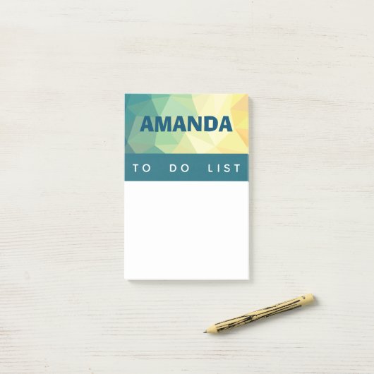 Gepersonaliseerde Post it notes modern design (Op bureau)