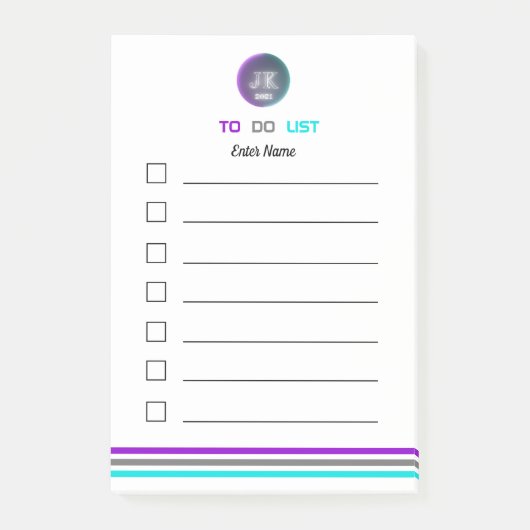 Gepersonaliseerde Post-it Notes to do list 2021 JK (Voorkant)