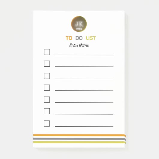 Gepersonaliseerde Post-it Notes to do list 2024 JK (Voorkant)