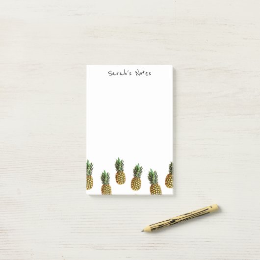 Gepersonaliseerde Post-it® notes voor ananassenlie (Op bureau)