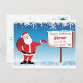 Gepersonaliseerde Post Kaart van Santa (Voorkant / Achterkant)