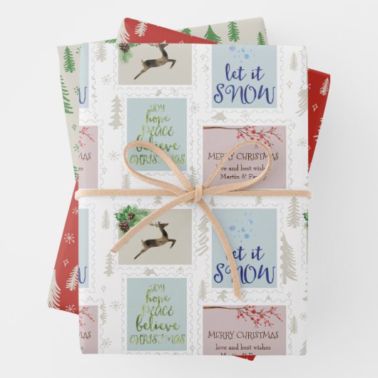 Gepersonaliseerde postailletjes en rotatiebalk inpakpapier vel (In situ)