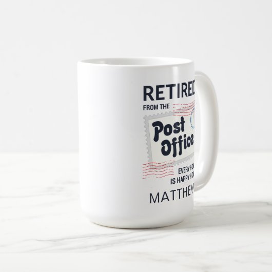 Gepersonaliseerde postarbeider in ruste koffiemok (Voorkant rechts)