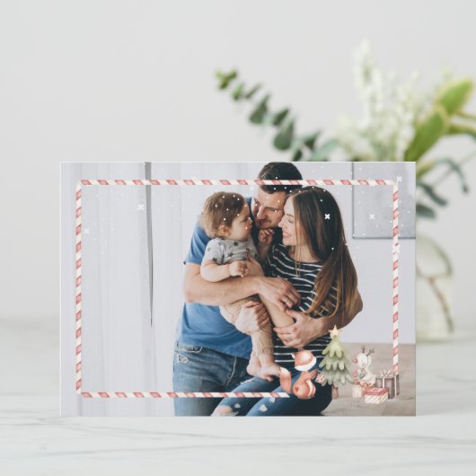 Gepersonaliseerde postKerstmis Kaart (Staand voorkant)