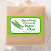Gepersonaliseerde pot Stickers ingelegde okra groe (Insitu)