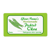 Gepersonaliseerde pot Stickers ingelegde okra groe (Voorkant)