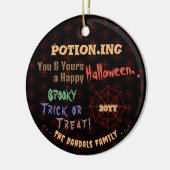Gepersonaliseerde Potion Kleurrijke Halloween Spid Keramisch Ornament (Links)
