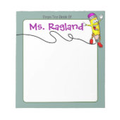 Gepersonaliseerde potlood krabbel groen ongevoerd notitieblok (Voorkant)