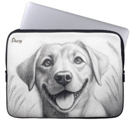 Gepersonaliseerde potlood kunst Hond-thema Laptop Sleeve