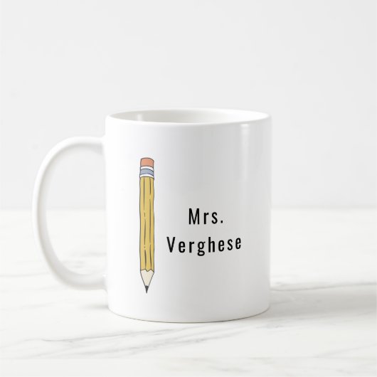 Gepersonaliseerde Potlood Leraren Koffie Koffiemok (Links)