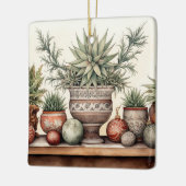 Gepersonaliseerde Potted Succulents Kerstmis Keramisch Ornament (Links)