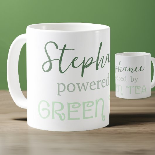 Gepersonaliseerde "Powered by Green Tea" Mok