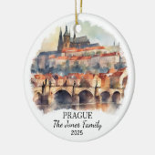 Gepersonaliseerde Praag Ornament, Tsjechië Gift Keramisch Ornament (Links)
