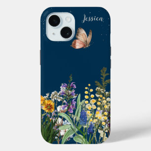 Gepersonaliseerde prachtige aquarel "Midnight" iPhone 15 Case