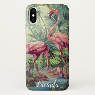 Gepersonaliseerde prachtige roze flamingo Mural Case-Mate iPhone Case