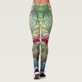 Gepersonaliseerde prachtige roze flamingo Mural Leggings (Achterkant)
