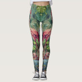 Gepersonaliseerde prachtige roze flamingo Mural Leggings (Voorkant)