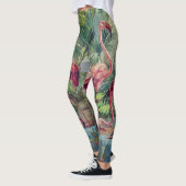 Gepersonaliseerde prachtige roze flamingo Mural Leggings (Links)