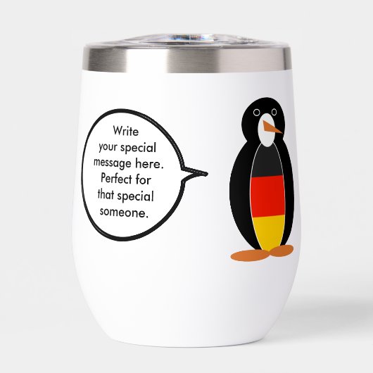 Gepersonaliseerde pratende Duitse vlag Pinguïn Dam (Voorkant)