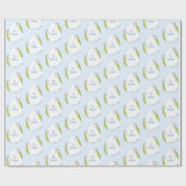 Gepersonaliseerde Preppy Floral Paasei Cadeaupapier (Vlak)