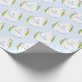 Gepersonaliseerde Preppy Floral Paasei Cadeaupapier (Hoek)