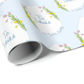 Gepersonaliseerde Preppy Floral Paasei Cadeaupapier (Rol Hoek)