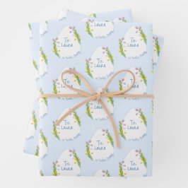 Gepersonaliseerde Preppy Floral Paasei Inpakpapier Vel