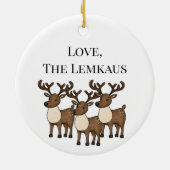 Gepersonaliseerde Preppy Golf Cart Santa Reindeer Keramisch Ornament (Achterkant)