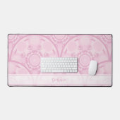 Gepersonaliseerde Preppy in roze Mandala Art Deco Bureaumat (Keyboard & Muis)