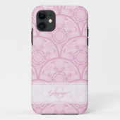 Gepersonaliseerde Preppy in roze Mandala Art Deco Case-Mate iPhone Case (Achterkant)