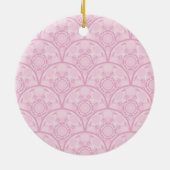 Gepersonaliseerde Preppy in roze Mandala Art Deco Keramisch Ornament (Achterkant)