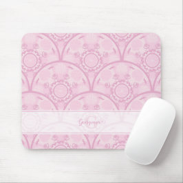 Gepersonaliseerde Preppy in roze Mandala Art Deco Muismat