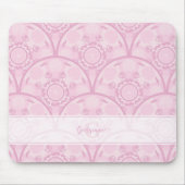 Gepersonaliseerde Preppy in roze Mandala Art Deco Muismat (Voorkant)