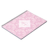 Gepersonaliseerde Preppy in roze Mandala Art Deco Notitieboek (Linkerzijde)