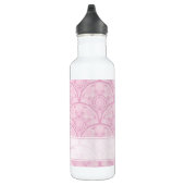 Gepersonaliseerde Preppy in roze Mandala Art Deco Waterfles (Rechts)
