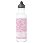 Gepersonaliseerde Preppy in roze Mandala Art Deco Waterfles (Links)