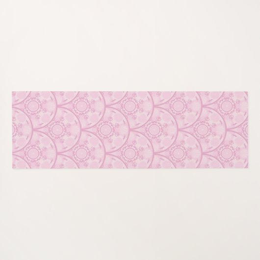 Gepersonaliseerde Preppy in roze Mandala Art Deco Yogamat (Achterkant (horizontaal))