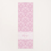 Gepersonaliseerde Preppy in roze Mandala Art Deco Yogamat (Voorkant)