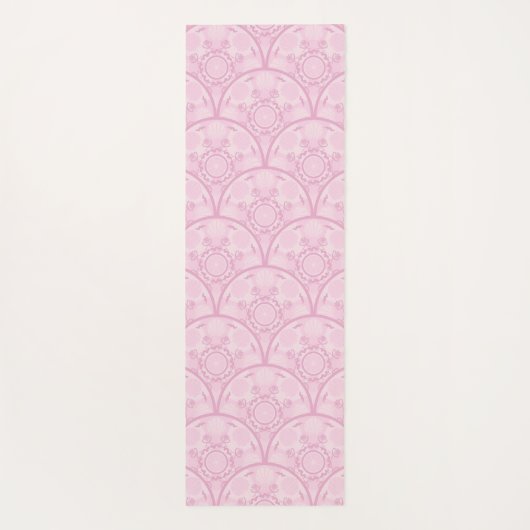 Gepersonaliseerde Preppy in roze Mandala Art Deco Yogamat (Achterkant)