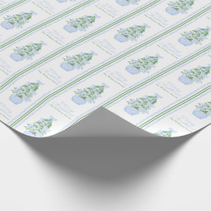 Gepersonaliseerde Preppy Kerstboom Aangepaste naam Cadeaupapier