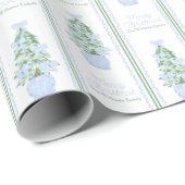 Gepersonaliseerde Preppy Kerstboom Aangepaste naam Cadeaupapier (Rol Hoek)