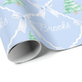 Gepersonaliseerde Preppy Kerstboom Aangepaste naam Cadeaupapier (Rol Hoek)