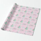 Gepersonaliseerde Preppy Kerstboom Aangepaste naam Cadeaupapier (Uitgerold)